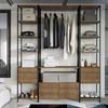 Guarda-Roupa Closet Industrial 3 Módulos 8 Gavetas Vermont/Preto