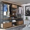 Guarda-Roupa Closet Industrial 3 Módulos 4 Gavetas e 1 Mesa Lateral Vermont/Preto