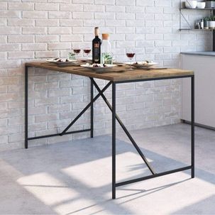 Mesa para Sala de Jantar 4 Lugares 136cm Steel Quadra Vermont