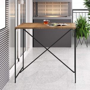 Mesa Alta Industrial Bancada Cozinha Steel Quadra  Vermont Vermont/Preto