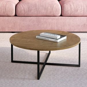 Mesa de Centro Redonda 70cm Complementos Vermont/Preto