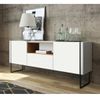 Balcão Buffet 2 Portas 1 Gaveta Vesta Hanover/Branco/Preto