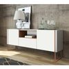 Balcão Buffet 2 Portas 1 Gaveta Vesta Hanover/Branco/Cobre