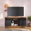 Rack para Tv até 50 Polegadas 2 Portas 4 Nichos Yara Noce Milano/Preto Fosco