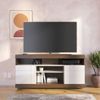 Rack para Tv até 50 Polegadas 2 Portas 4 Nichos Yara Nogueira Real/Off White