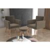 Conjunto 2 Poltronas e 1 Puff Dallas Veludo Maserati/Marrom Claro