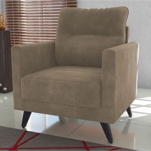 Poltrona Istambul com Tecido Veludo - Cappuccino