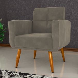 Poltrona Madri com Tecido Veludo - Cappuccino