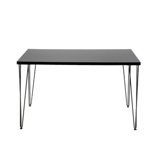 Mesa de Jantar Retangular Industrial 130 cm c/Pés Hairpin - Preto