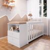 Conjunto para Quarto de Bebê com Berço e Cômoda Aconchego Branco