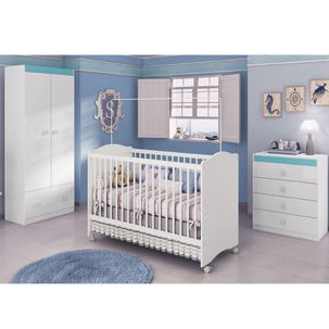 Quarto de Bebê Completo Satriani 3 em 1 Plus - Branco/Azul