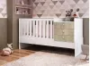 Berço Mini Cama 3 Gavetas Montreal Completa Móveis Branco/Carvalho