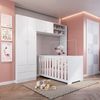 Conjunto para Quarto de Bebê com Guarda-Roupas e Berço com Colchão Branco