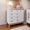 Cômoda Infantil 4 Gavetas e 1 Porta Linha Favo de Mel Branco