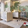 Quarto de Bebê 3 Peças com Berço 3 em 1 Cômoda e Estante com 6 Nichos Favo de Mel Itapuã/Branco