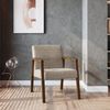 Poltrona Decorativa em Algodão Slim Bege/Marrom
