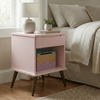 Mesa de Cabeceira Retrô 1 Gaveta e Nicho Melinda Rosa Rosa