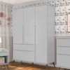 Guarda-Roupa Infantil 3 Portas 2 Gavetas Melinda Cinza
