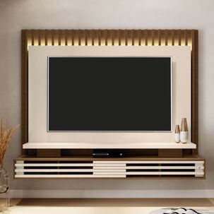 Rack com Painel Frizz Presence 200 cm - Off White/Natural