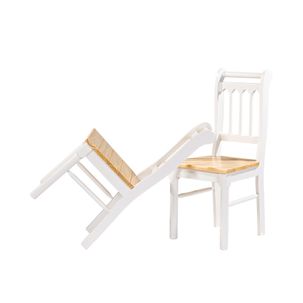 Kit 2 Cadeiras Kingston em Madeira Maciça Branco/Natural - Casatema