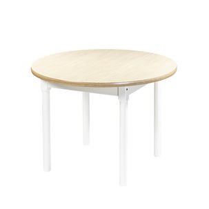 Mesa de Jantar Redonda Kingston 110 cm Branco/Natural - Casatema