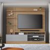 Estante Home Theater para TVs até 65 Polegadas com LED 1 Porta 4 Nichos Maceió Colibri Móveis Freijó/Cinza Fosco
