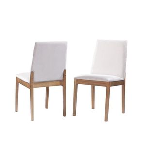 Kit 2 Cadeiras de Jantar em Eucalipto Vênus Casatema Castanho Claro/Cinza