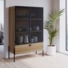 Cristaleira Industrial 2 Portas 1 Gaveta 93cm York Hanover/Preto
