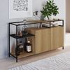 Buffet Aparador Industrial 135cm 2 Portas York Hanover/Preto