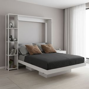 Cama Articulada de Casal com 4 Prateleiras e 2 Nichos CM8014 Branco