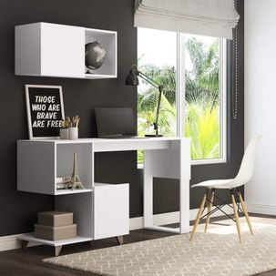 Mesa de Escritório 2 Nichos Branca TX