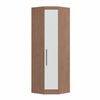 Armário Guarda Roupa de Canto Oblíquo 1 Porta Infinity Móveis Castro Macadâmia/Branco Line