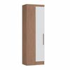 Módulo de Canto Reto 1 Porta Infinity Móveis Castro Macadâmia/Branco Line