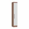 Guarda Roupa Modulado 1 Porta Infinity Móveis Castro Macadâmia/Branco Line
