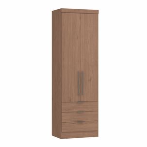 Guarda Roupa Modulado 2 Portas 3 Gavetas Infinity Móveis Castro Macadâmia
