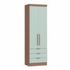 Guarda Roupa Modulado 2 Portas 3 Gavetas Infinity Móveis Castro Macadâmia/Pistache Line