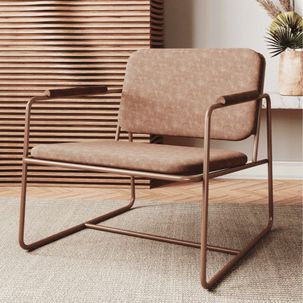 Poltrona Tube Estofada - Corten/Natural