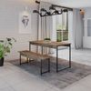 Conjunto Mesa de Jantar com 1 Banco Estilo Industrial Active Yescasa Carvalho Dark