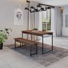 Conjunto Mesa de Jantar com 1 Banco Estilo Industrial Active Yescasa Nogal