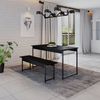 Conjunto Mesa de Jantar com 1 Banco Estilo Industrial Active Yescasa Preto Onix