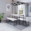 Conjunto Mesa de Jantar com 2 Bancos 2 Banquetas Estilo Industrial Active Yescasa Branco Chess