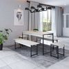 Conjunto Mesa de Jantar com 2 Bancos 2 Banquetas Estilo Industrial Active Yescasa Snow