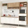 Cozinha Compacta Modulada 8 Portas 1 Gaveta Inova Carvalho/Branco