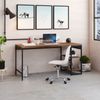 Escrivaninha Mesa Escritório com Estante Baixa Estilo Active 2 Prateleiras 150cm Industrial Yescasa Nogal Marrom Nogal