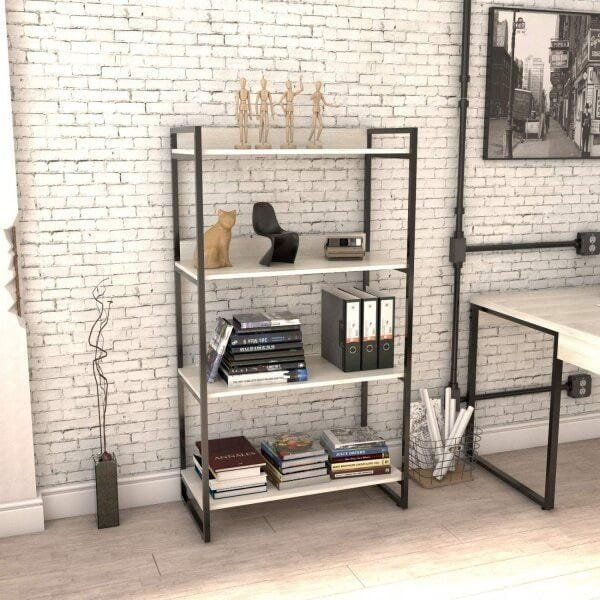 Estante Multiuso 146cmx80cm com 4 Prateleiras Kuadra Snow