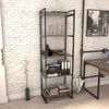 Estante para Livros Industrial 187cmx60cm 5 Prateleiras Kuadra Carvalho Dark