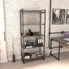 Estante para Livros Industrial 187cmx80cm 5 Prateleiras Kuadra Carvalho Dark