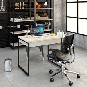 Mesa para Escritório 90cm 2 Gavetas Kuadra Snow
