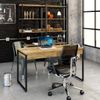 Mesa para Escritório 135cm 2 Gavetas Kuadra Carvalho