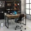 Mesa para Escritório 135cm 2 Gavetas Kuadra Carvalho Dark